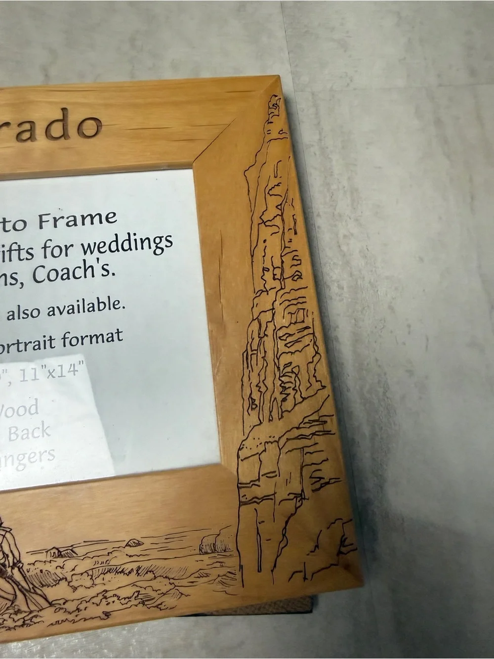 Vintage Colorado photo frame raftin Alder Wood 5x7 custom engraved Photo frame